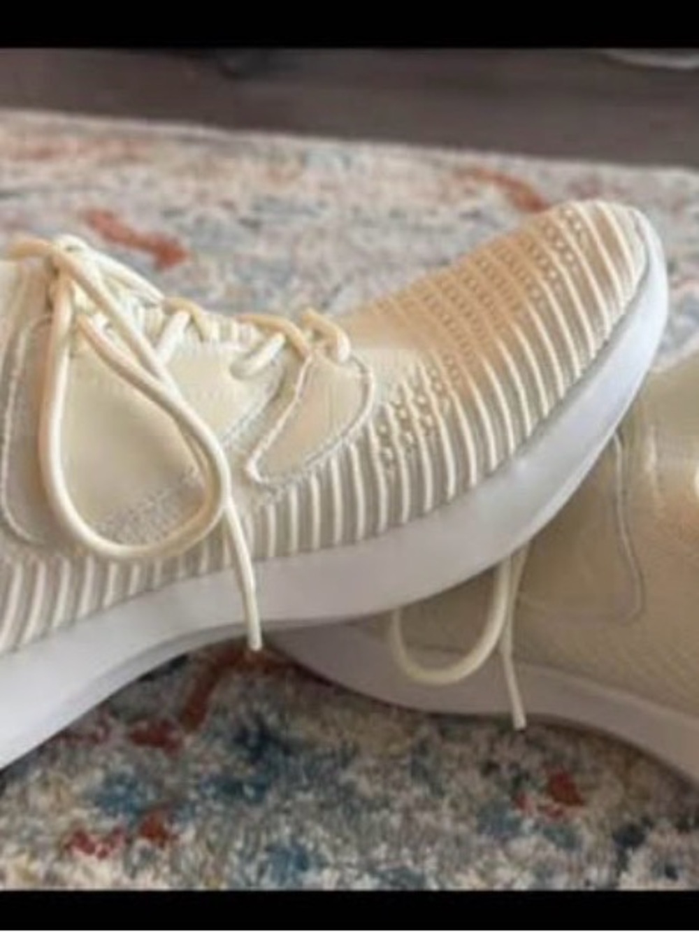 Lightweight Cream Knit Lace-Up Sneakers for Women
